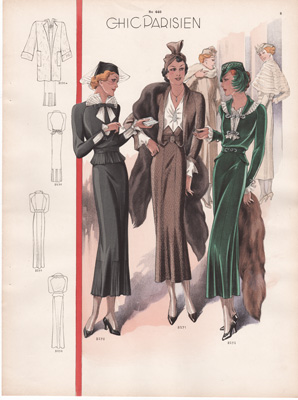 chic parisien fashion illustration 1934